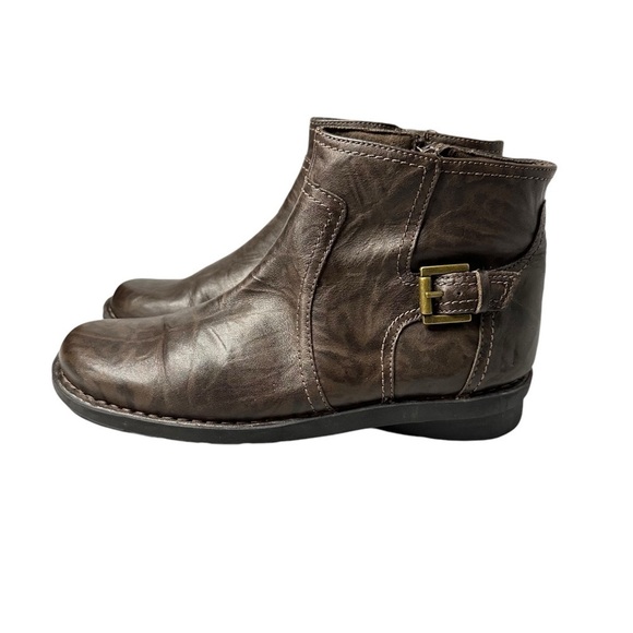 Clark’s Women’s Leather Upper‎ Side Zip Brown Bootie Size 8M - Picture 4 of 8
